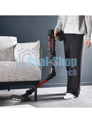 Пылесос вертикальный Tefal TY6A83WO черный/красный, питание от аккумулятора, 140 Вт, уборка сухая, пылесборник 0.44 л