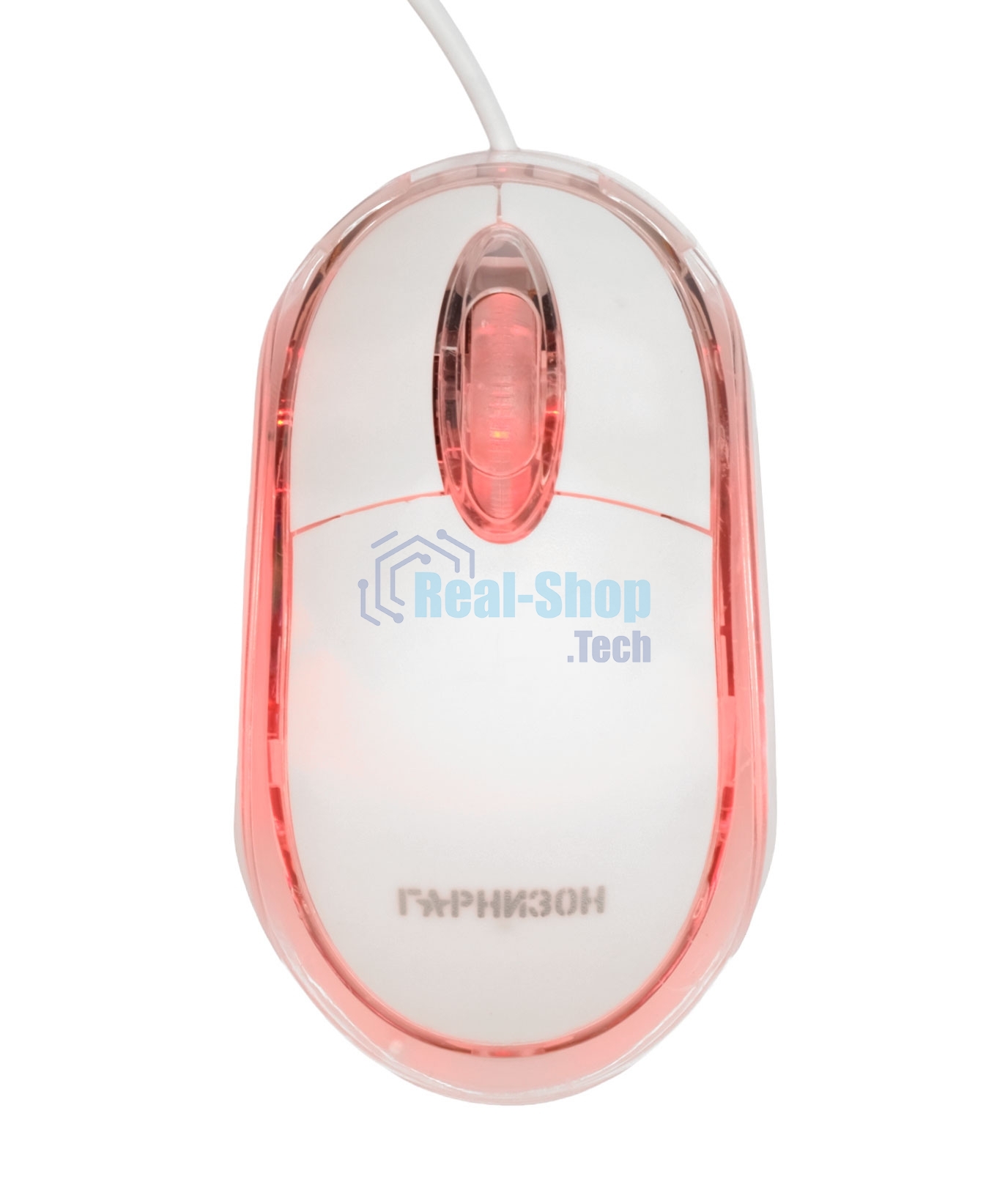 Мышь проводная Гарнизон GM-100W белый, 1000 dpi, USB, кнопки - 3