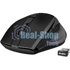 Мышь беспроводная SVEN RX-425W черный, 1600 dpi, радиоканал, USB, кнопки - 6