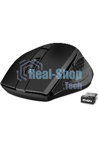 Мышь беспроводная SVEN RX-425W черный, 1600 dpi, радиоканал, USB, кнопки - 6