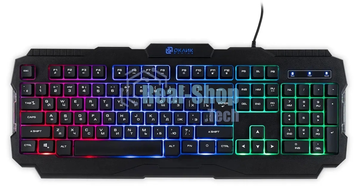 Клавиатура проводная Oklick 757G HW2, USB, черный