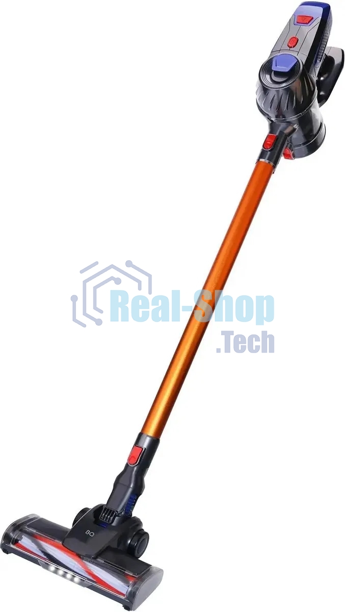 Пылесос вертикальный/ручной BQ VC1002H серый-золотой, питание от аккумулятора, 45 Вт, уборка сухая, пылесборник 0.7 л, работа от АКБ max 35 мин