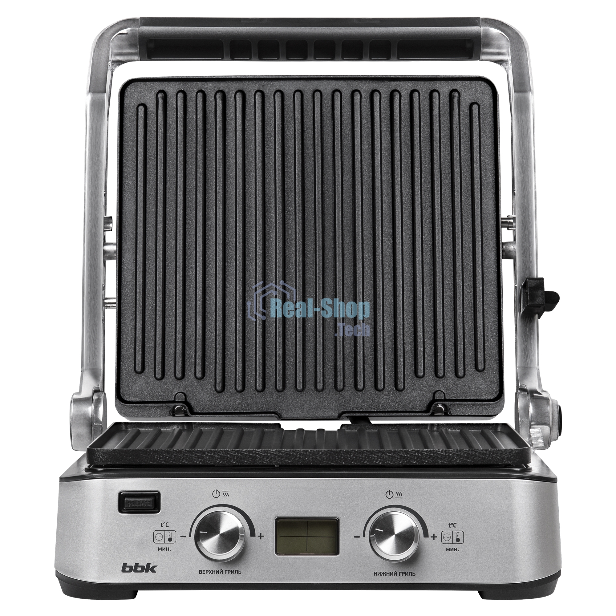 Гриль электрический BBK BEG2004 2000 Вт, черный/металлик