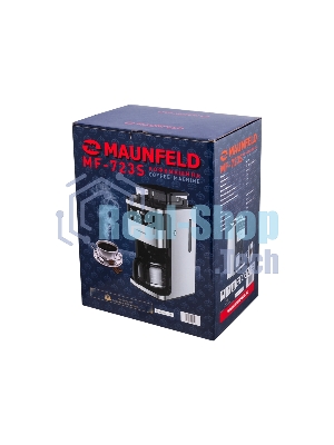 Кофеварка капельная Maunfeld MF-723S нержавеющая сталь, исп. кофе - зерновой/молотый, 1.5 л, 1050 Вт.