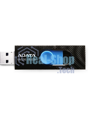 Флешка USB ADATA UV320 (AUV320-64G-RBKBL), 64Gb, USB 3.1, R/W 100/30, черный/синий