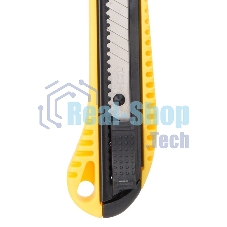 Технический нож Deli DL003 18мм SK5. 2-ступенчатое лезвие. Ударопрочный корпус. Кнопка автоматической блокировки.