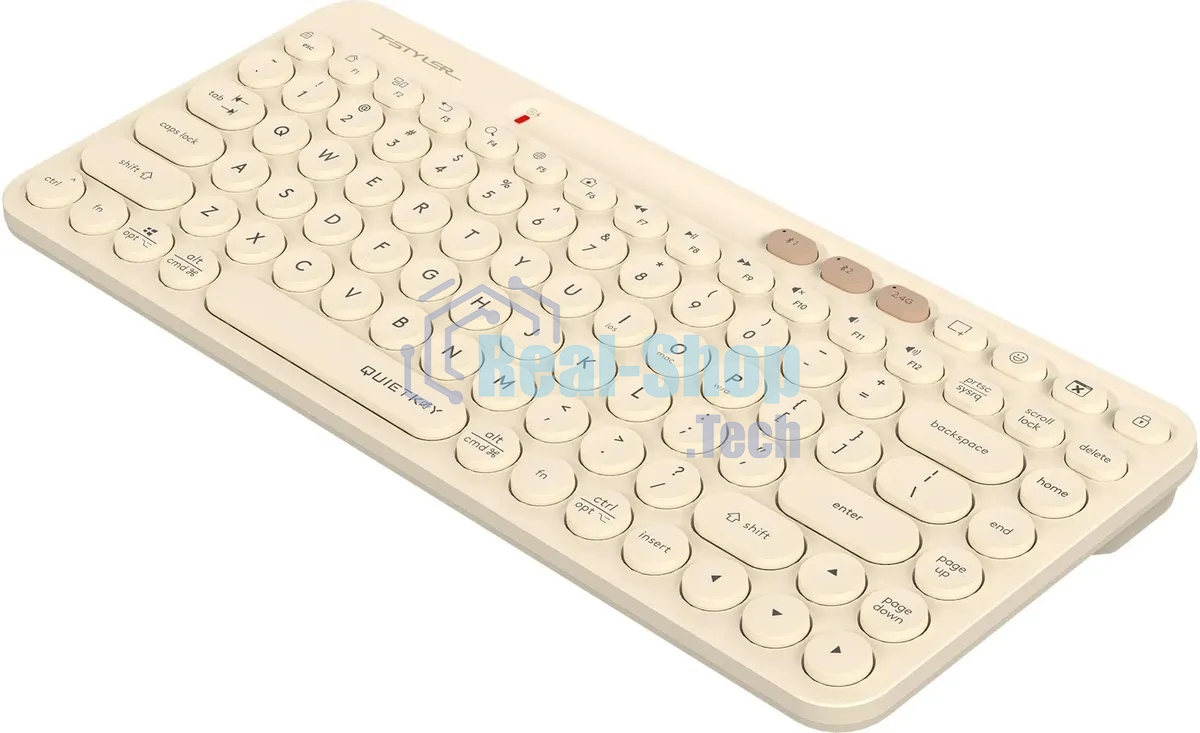 Клавиатура беспроводная A4Tech Fstyler FBK36C AS, USB, Bluetooth/Радиоканал, бежевый