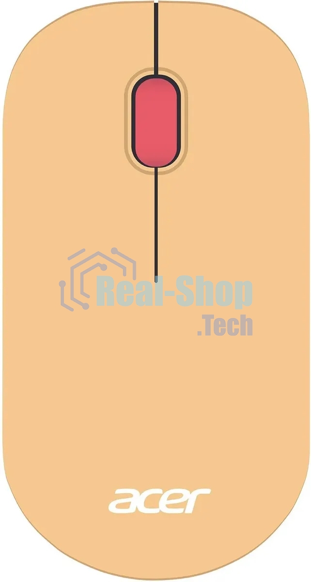 Мышь беспроводная Acer OMR205 бежевый/розовый, 1200 dpi, радиоканал, USB, кнопки - 3