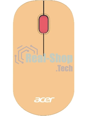 Мышь беспроводная Acer OMR205 бежевый/розовый, 1200 dpi, радиоканал, USB, кнопки - 3