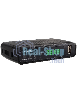 Приставка для цифрового ТВ Hyundai H-DVB520 черный + WiFi-адаптер, DVB-T2, DVB-T, DVB-C, HDMI, USB 2.0 х2