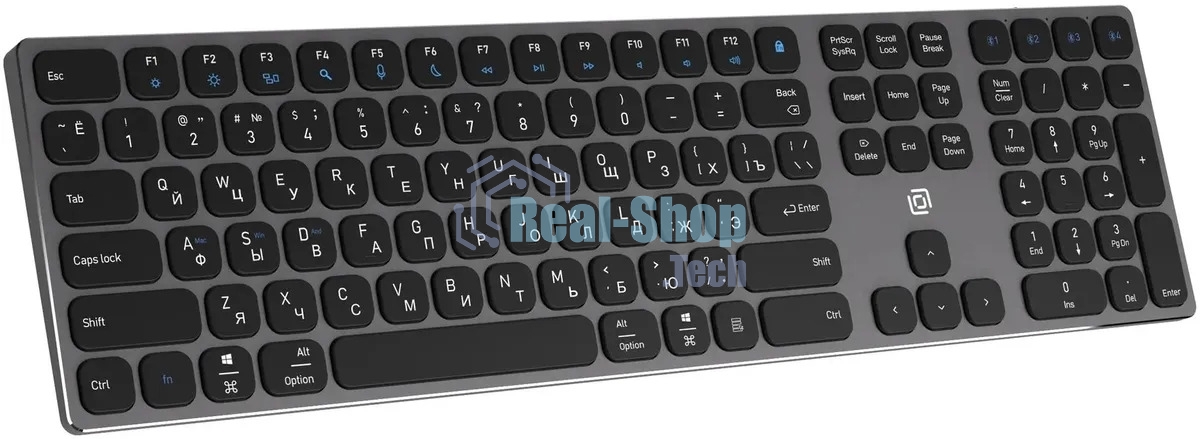 Клавиатура беспроводная Oklick K867W (2002130), USB, Bluetooth/Радиоканал, серый/черный