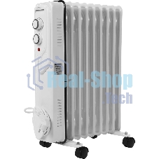 Масляный обогреватель Centek CT-6206 (9 секций), белый, 1000/1500/2000 Вт, 20 м2, 3 режима, термостат