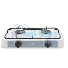 Плита настольная газовая Centek CT-1524 (белый), 2 конфорки, сменная форсунка баллон/магистраль