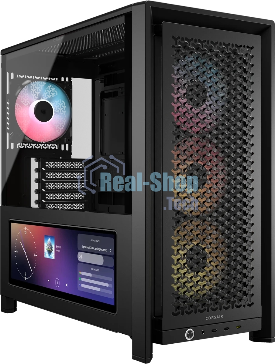 Корпус Corsair Frame 4000D LCD RS ARGB Black, Midi-Tower, чёрный, 4 x 120 мм