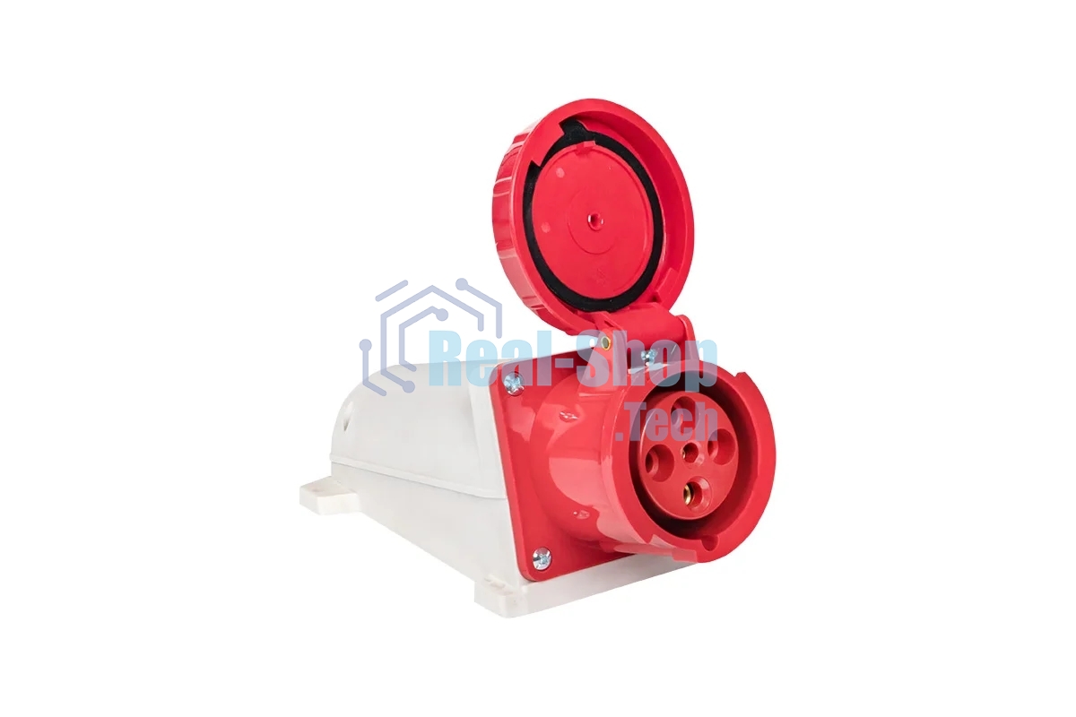 Розетка стационарная наружная EKF 134 ps-134-63-380 63А 380 В 3P+РЕ IP67
