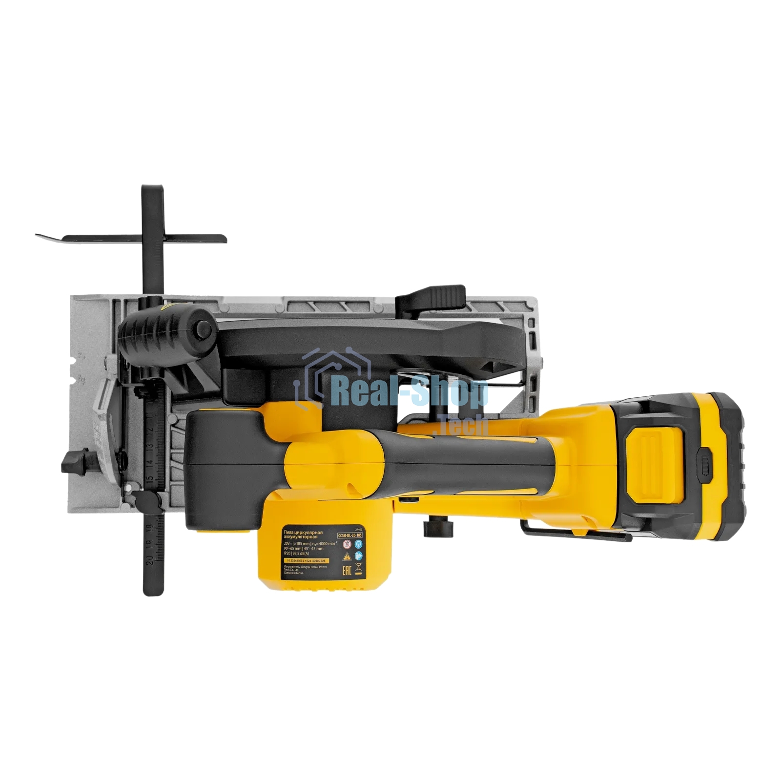 Пила циркулярная аккумуляторная бесщет. Denzel CCSH-BL-20-185, 185 мм, Li-Ion, 20 В