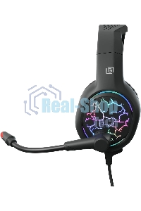 Наушники с микрофоном Oklick HS-L930G SNORTER черный/синий 2м мониторные USB оголовье (HS-L930G)