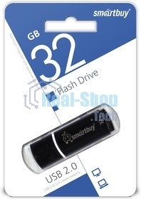 Флешка USB Smartbuy Crown black (SB32GbCRW-K), 32Gb, USB 2.0, R/W 15/5, черный/красный