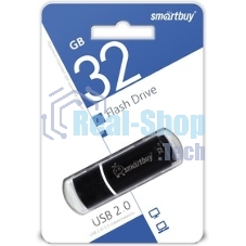 Флешка USB Smartbuy Crown black (SB32GbCRW-K), 32Gb, USB 2.0, R/W 15/5, черный/красный