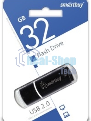 Флешка USB Smartbuy Crown black (SB32GbCRW-K), 32Gb, USB 2.0, R/W 15/5, черный/красный