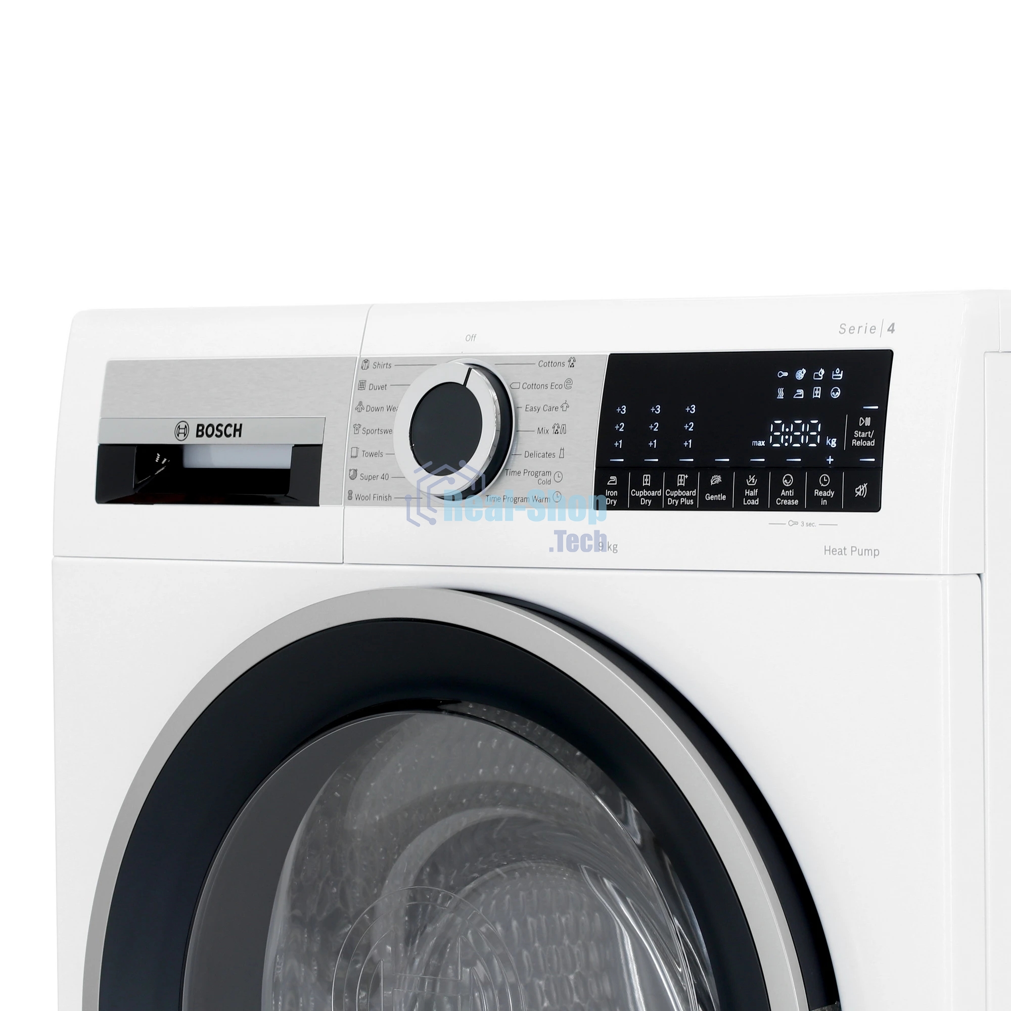 Сушильная машина Bosch WQG1420AME белый, 9 кг, сушка - конденсационная, программ - 15, 59.8 x 84.2 x 64.8 см