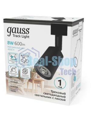 Светильник Gauss TR090 4000K цв.св.:белый нейтральный черный
