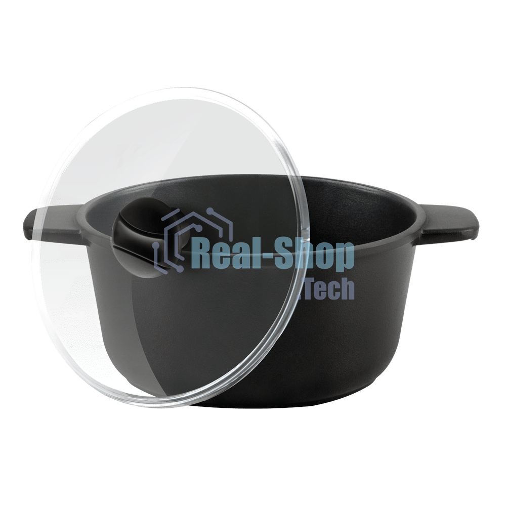 Кастрюля Maunfeld Osvald MF22SVLD03CR универсальная из литого алюминия со стеклянной крышкой, 3 л