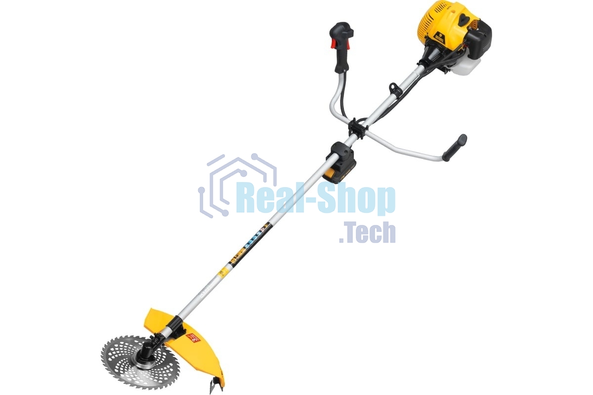 Триммер бензиновый Denzel DT-52E, 52 см3, неразъемная штанга, электростартер, состоит из 2 частей