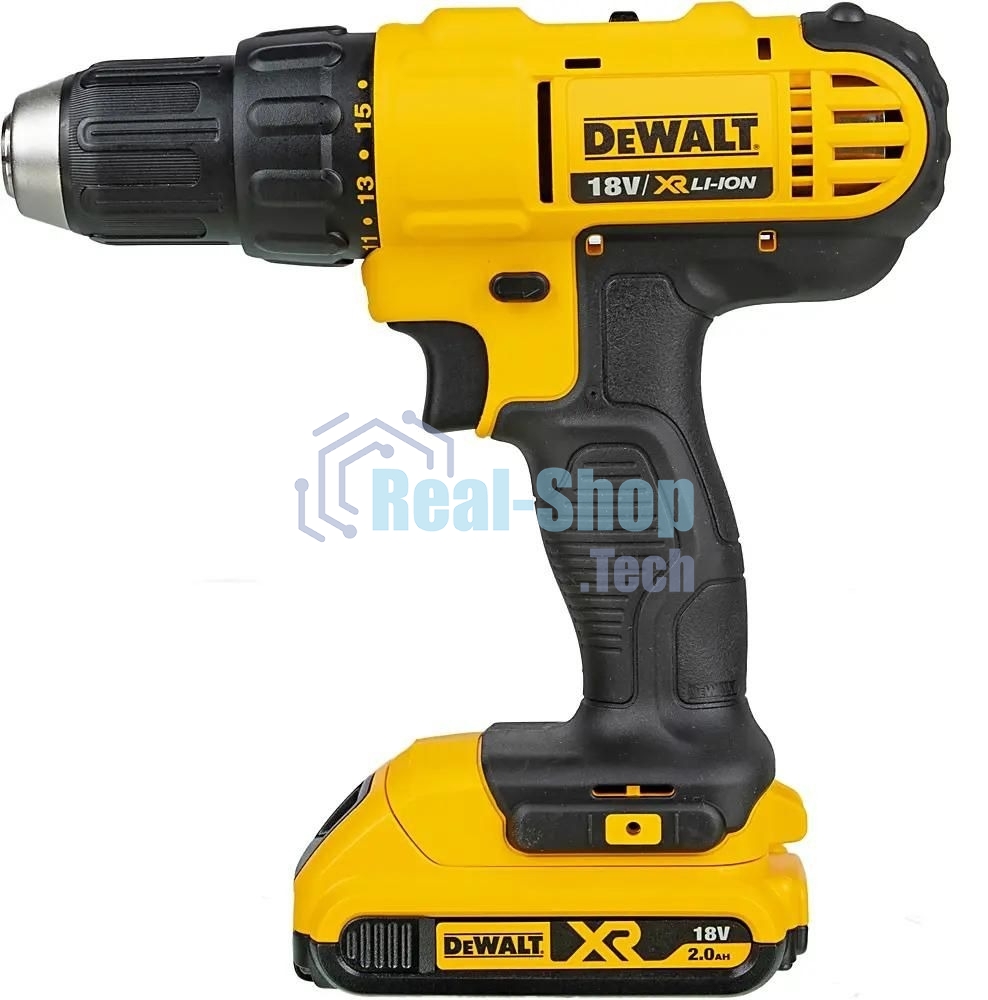 Дрель-шуруповерт DeWalt DCD771D2-QW, 18 В, 2 Ач, 42 Нм, щеточный
