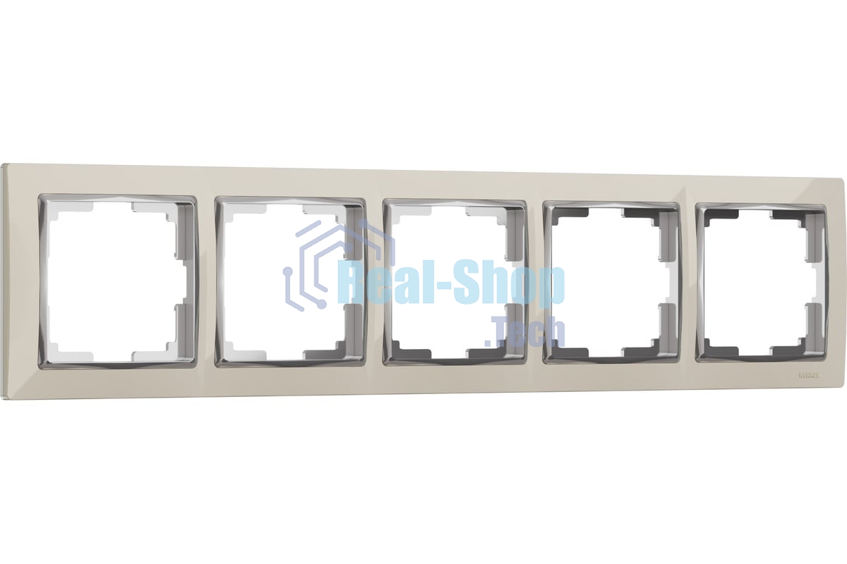 Рамка на 5 постов WERKEL (слоновая кость/хром) W0051903