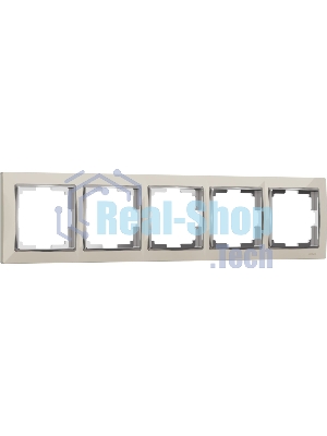 Рамка на 5 постов WERKEL (слоновая кость/хром) W0051903