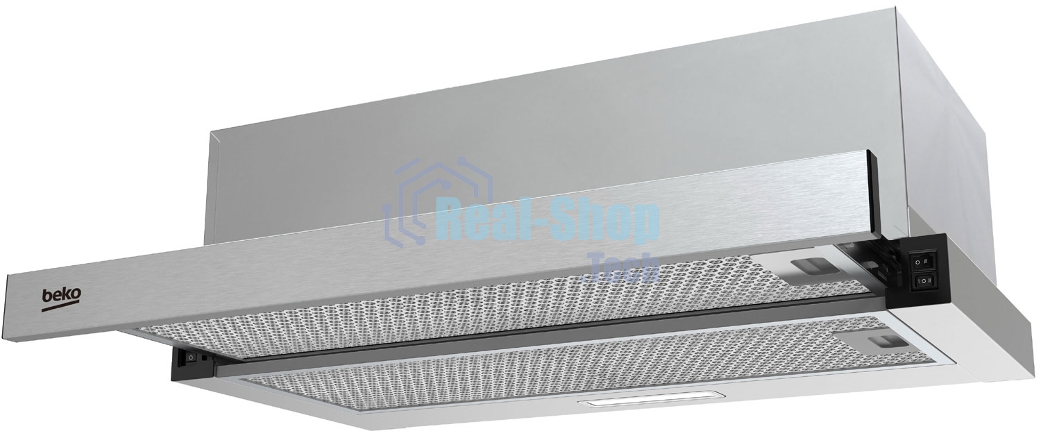 Вытяжка телескопическая Beko BHNT613R4CX серебристый, 60 см, 320 куб. м/ч, 61 дБ