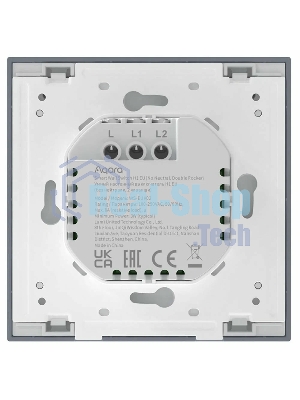 Выключатель двухклавишный без нейтрали Aqara Smart Wall Switch H1 EU (WS-EUK02 graphite) 