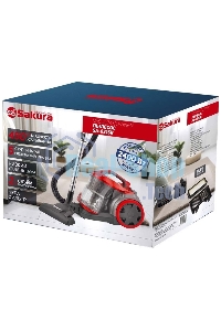 Пылесос Sakura SA-8315R красный,2400 Вт,пылесборник контейнер, 2 л