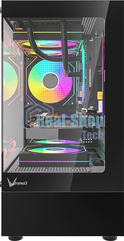 Компьютерный корпус MiniTower AeroCool/Formula Crystal Z1CM PLUS AR black (mATX, без БП, USB Type-A+USB Type-C) (Crystal Z1CM Plus Black AR)