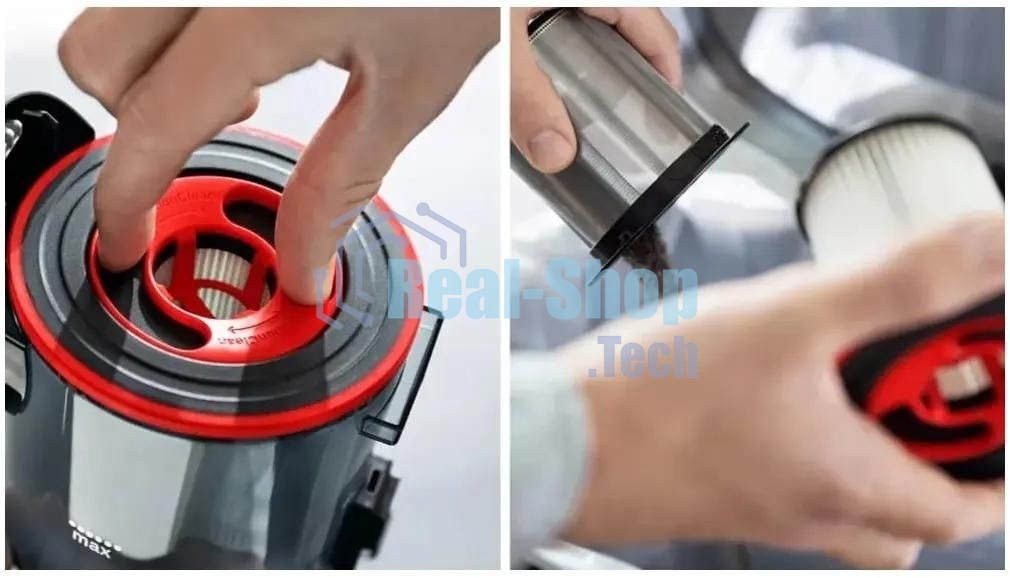 Пылесос вертикальный Bosch BCS711PET черный/красный, питание от аккумулятора, 18 Вт, уборка сухая, пылесборник контейнер 0.3 л
