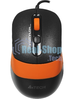 Мышь проводная A4Tech Fstyler FM10 черный/оранжевый, 1600 dpi, USB, кнопки - 4