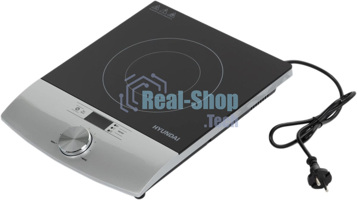 Плита настольная электрическая Hyundai HYC-0102 серебристый/черный стеклокерамика