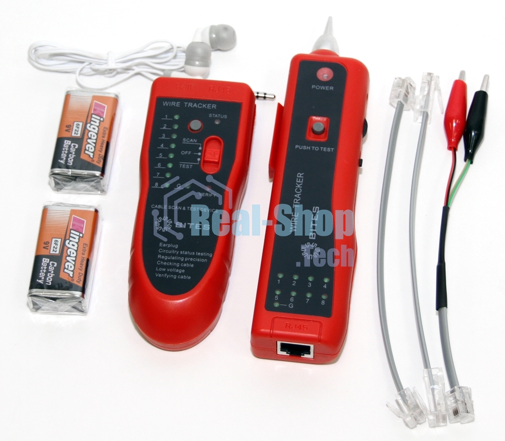 Тестер-трассоискатель кабеля 5bites LY-CT025 для RJ45/11/12, генератор тонального сигнала