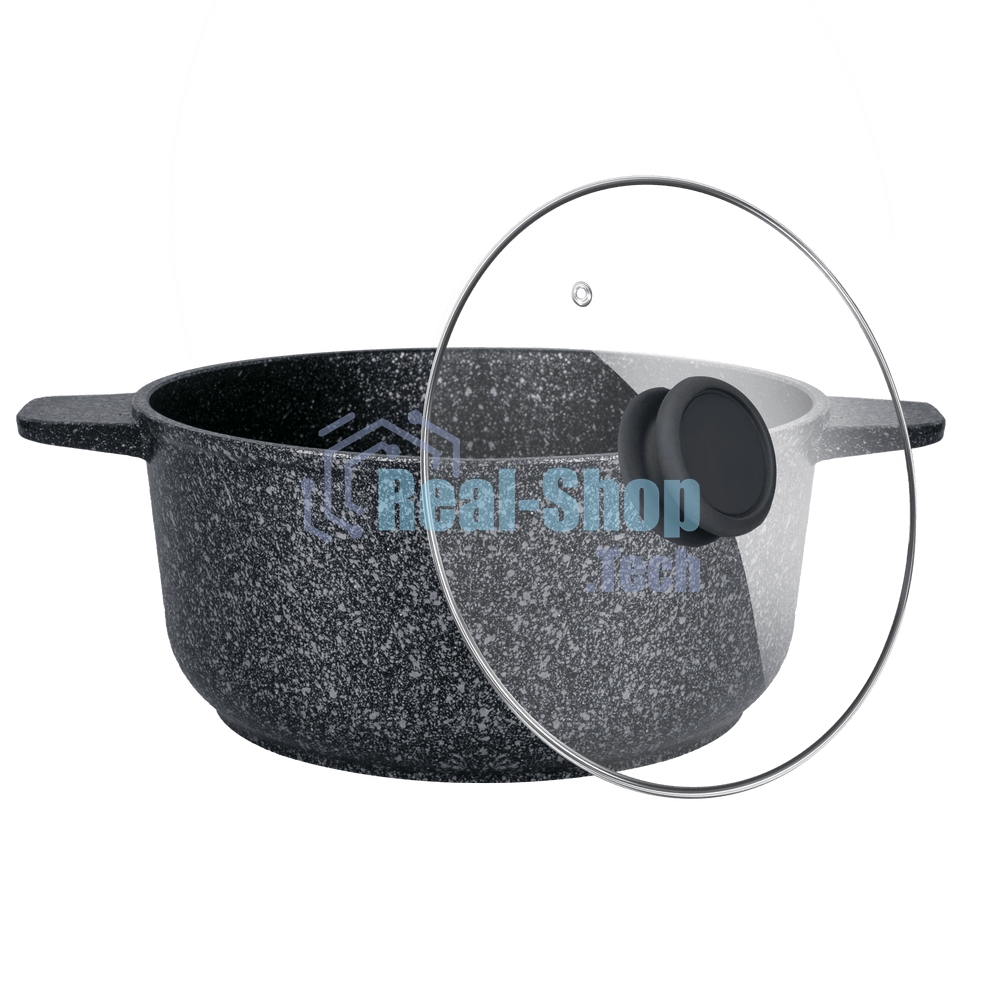 Кастрюля Maunfeld GRETA MF24GRTT01CR из литого алюминия со стеклянной крышкой, 24 см, 4 л