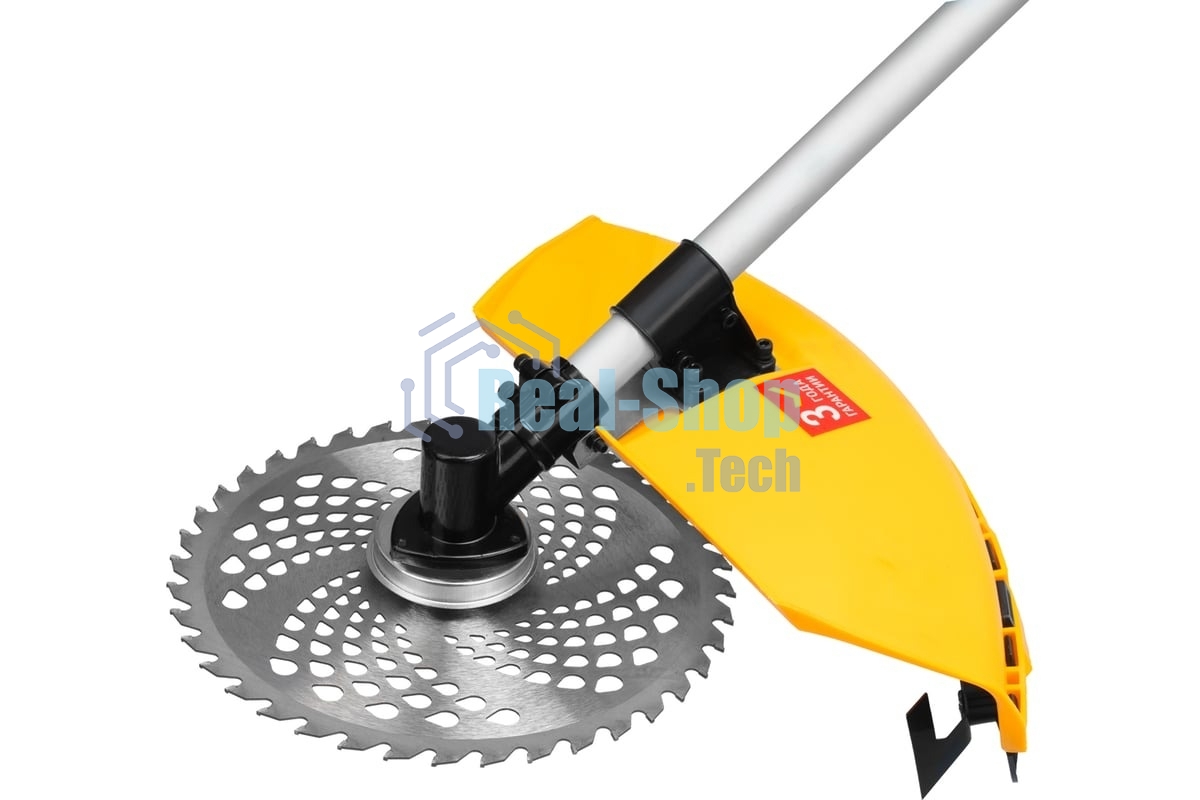 Триммер бензиновый Denzel DT-52E, 52 см3, неразъемная штанга, электростартер, состоит из 2 частей