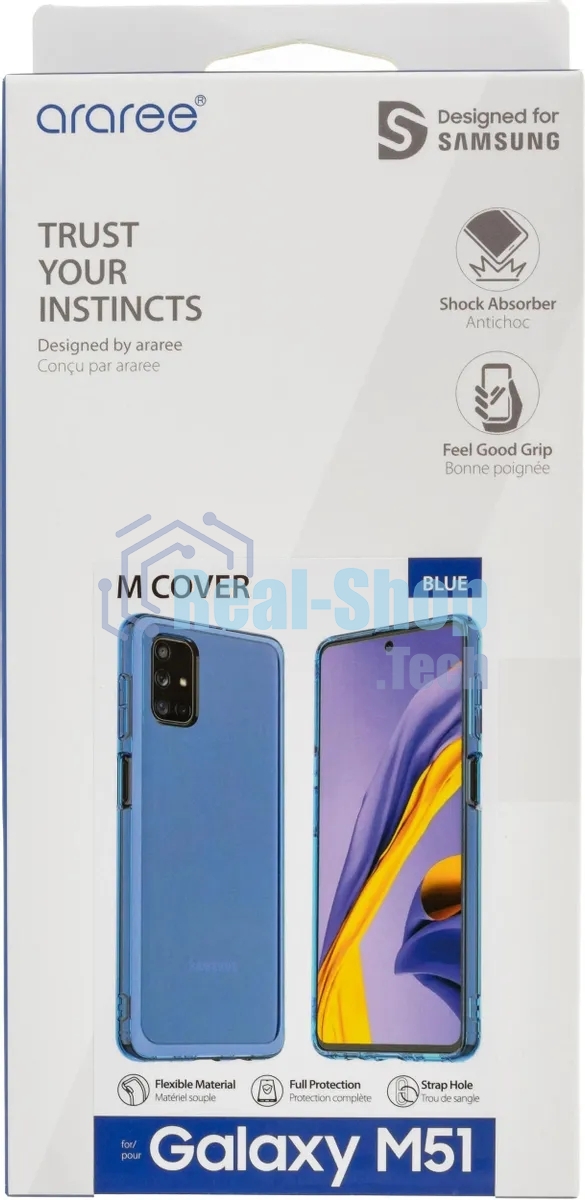 Чехол (клип-кейс) Samsung для Samsung Galaxy M51 araree M cover синий (GP-FPM515KDALR)