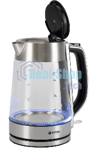 Чайник электрический Vitek VT-1184 1.7л. 2200Вт серебристый корпус: стекло/металл