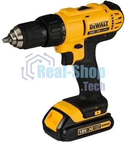 Дрель-шуруповерт DeWalt DCD771D2-QW, 18 В, 2 Ач, 42 Нм, щеточный