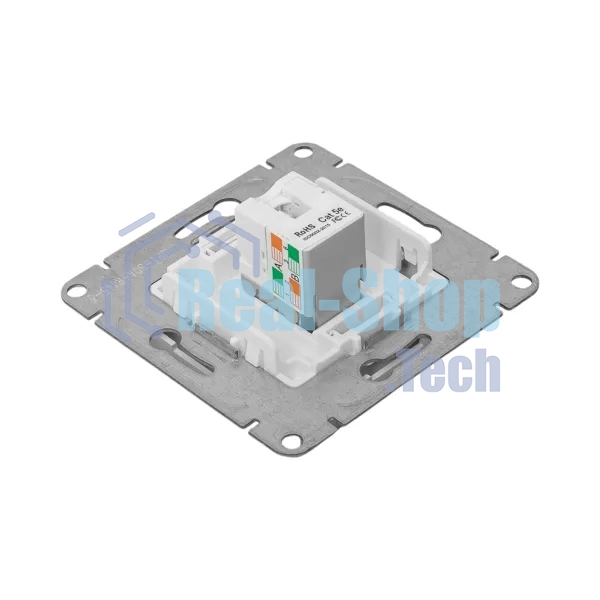Механизм розетки RJ45 (cat5) EKF UP1-SOA-RJ45-5 алюминий Эпика
