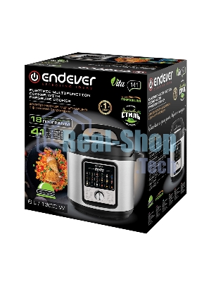 Мультиварка-скороварка Endever Vita-141 черный/стальной, 6.0 л, 1300 Вт, механическое, 18 программ