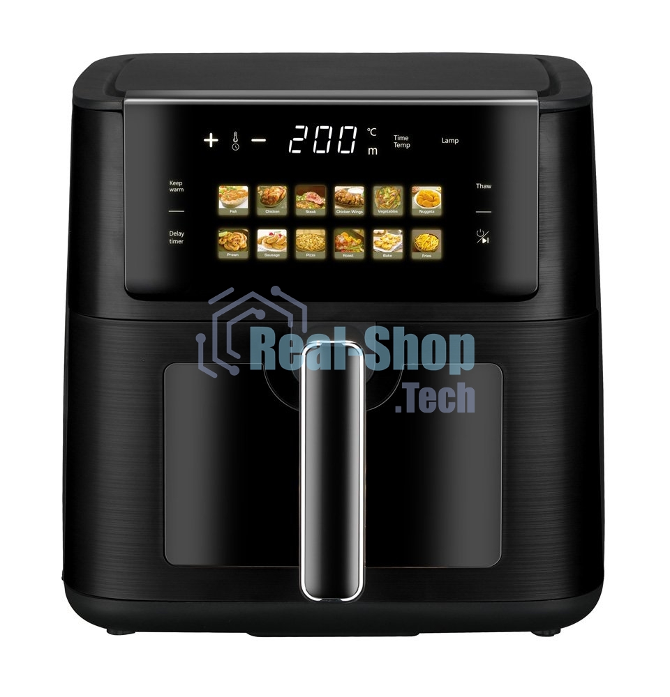 Аэрогриль Eltronic 777-06 черный, 1800 Вт, 8 л, сенсор, 12 программ