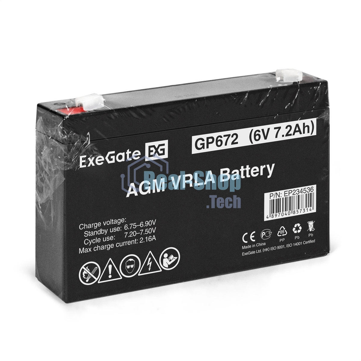 Батарея для ИБП ExeGate EP234536RUS GP 672/EXG672 (6V 7.2Ah) клеммы F1