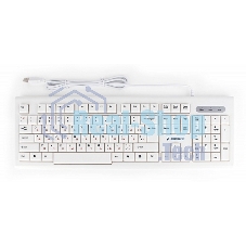 Клавиатура проводная Gembird KB-8354U, USB, бежевый/белый
