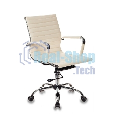 Кресло руководителя Бюрократ CH-883-LOW/IVORY слоновая кость, низкая спинка, искусственная кожа, крестовина хром